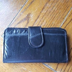 New Womens Black Leather Wallet